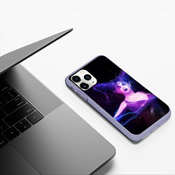 Чехол iPhone 11 Pro матовый Ведьма с голубыми и розовыми молниями, цвет: 3D-светло-сиреневый — фото 2