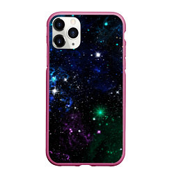 Чехол iPhone 11 Pro матовый Космос Звёздное небо, цвет: 3D-малиновый