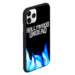 Чехол iPhone 11 Pro матовый Hollywood Undead blue fire, цвет: 3D-черный — фото 2
