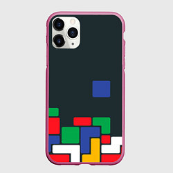 Чехол iPhone 11 Pro матовый Падающий блок тетрис, цвет: 3D-малиновый
