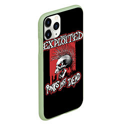 Чехол iPhone 11 Pro матовый Exploited - punks not dead, цвет: 3D-салатовый — фото 2