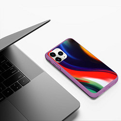 Чехол iPhone 11 Pro матовый Абстракция красок мазками, цвет: 3D-фиолетовый — фото 2