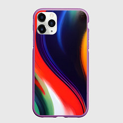 Чехол iPhone 11 Pro матовый Абстракция красок мазками, цвет: 3D-фиолетовый