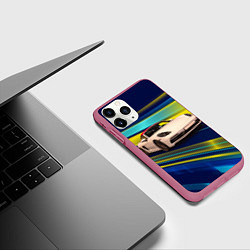 Чехол iPhone 11 Pro матовый Спортивная немецкая машина Porsche 911, цвет: 3D-малиновый — фото 2