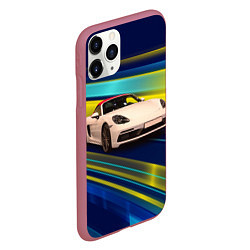 Чехол iPhone 11 Pro матовый Спортивная немецкая машина Porsche 911, цвет: 3D-малиновый — фото 2