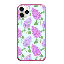 Чехол iPhone 11 Pro матовый Лиловая и розовая сирень, цвет: 3D-малиновый