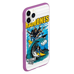 Чехол iPhone 11 Pro матовый Ramones rock away beach, цвет: 3D-фиолетовый — фото 2