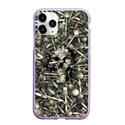 Чехол iPhone 11 Pro матовый Голодный камуфляж, цвет: 3D-светло-сиреневый