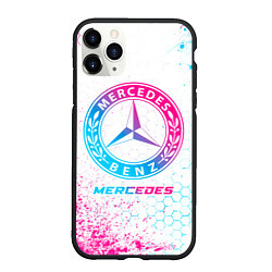 Чехол iPhone 11 Pro матовый Mercedes neon gradient style