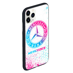 Чехол iPhone 11 Pro матовый Mercedes neon gradient style, цвет: 3D-черный — фото 2