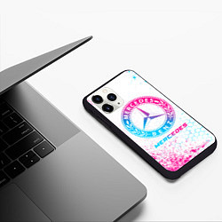 Чехол iPhone 11 Pro матовый Mercedes neon gradient style, цвет: 3D-черный — фото 2