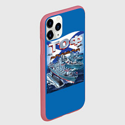 Чехол iPhone 11 Pro матовый Тихоокеанский флот - ТОФ, цвет: 3D-малиновый — фото 2