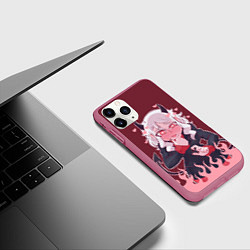Чехол iPhone 11 Pro матовый Красотка Модеус, цвет: 3D-малиновый — фото 2