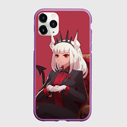 Чехол iPhone 11 Pro матовый Милый Люцифер, цвет: 3D-фиолетовый