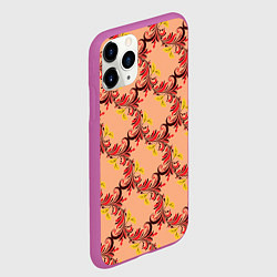 Чехол iPhone 11 Pro матовый Абстрактный винтажный растительный орнамент, цвет: 3D-фиолетовый — фото 2
