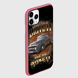 Чехол iPhone 11 Pro матовый Хот род на базе машины 50-х годов Ford F-100, цвет: 3D-малиновый — фото 2