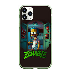 Чехол iPhone 11 Pro матовый Гомер зомби, цвет: 3D-салатовый