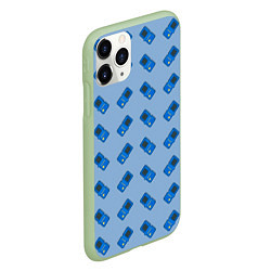 Чехол iPhone 11 Pro матовый Синяя консоль тетрис, цвет: 3D-салатовый — фото 2