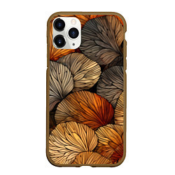 Чехол iPhone 11 Pro матовый Листья желтые, цвет: 3D-коричневый