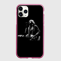 Чехол iPhone 11 Pro матовый Курт Кобейн с гитарой, цвет: 3D-малиновый