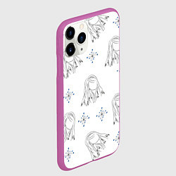 Чехол iPhone 11 Pro матовый Женский силуэт, цвет: 3D-фиолетовый — фото 2