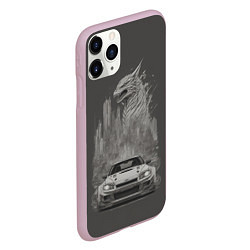 Чехол iPhone 11 Pro матовый Godzilla car, цвет: 3D-розовый — фото 2