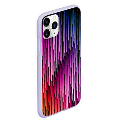 Чехол iPhone 11 Pro матовый Радужные узор полосы, цвет: 3D-светло-сиреневый — фото 2