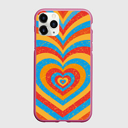 Чехол iPhone 11 Pro матовый Sunny heart, цвет: 3D-малиновый