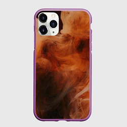 Чехол iPhone 11 Pro матовый Оранжевый абстрактный дым