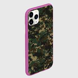 Чехол iPhone 11 Pro матовый Зелено - коричневый камуфляж, цвет: 3D-фиолетовый — фото 2