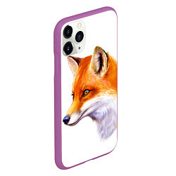 Чехол iPhone 11 Pro матовый Лисица полная заливка, цвет: 3D-фиолетовый — фото 2
