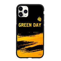 Чехол iPhone 11 Pro матовый Green Day - gold gradient: символ сверху