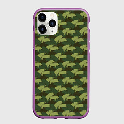 Чехол iPhone 11 Pro матовый Свиньи 18 камуфляж, цвет: 3D-фиолетовый