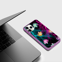 Чехол iPhone 11 Pro матовый Котики и стихия, цвет: 3D-фиолетовый — фото 2