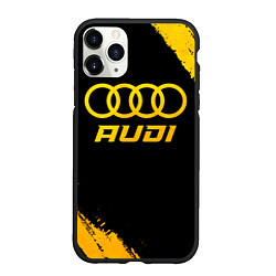 Чехол iPhone 11 Pro матовый Audi - gold gradient, цвет: 3D-черный