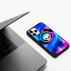 Чехол iPhone 11 Pro матовый The Offspring неоновый космос, цвет: 3D-черный — фото 2