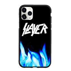 Чехол iPhone 11 Pro матовый Slayer blue fire