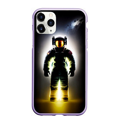Чехол iPhone 11 Pro матовый Неоновый космонавт - нейросеть