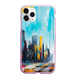 Чехол iPhone 11 Pro матовый Палитра города, цвет: 3D-розовый