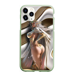 Чехол iPhone 11 Pro матовый Девушка с пышными формами, цвет: 3D-салатовый