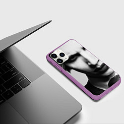 Чехол iPhone 11 Pro матовый Marilyn Manson looks at you, цвет: 3D-фиолетовый — фото 2