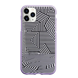 Чехол iPhone 11 Pro матовый Обманчивый паттерн, цвет: 3D-светло-сиреневый