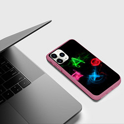 Чехол iPhone 11 Pro матовый Кнопки геймпадов, цвет: 3D-малиновый — фото 2