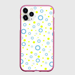 Чехол iPhone 11 Pro матовый Узор из кругов, цвет: 3D-малиновый
