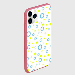 Чехол iPhone 11 Pro матовый Узор из кругов, цвет: 3D-малиновый — фото 2