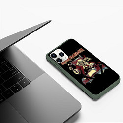 Чехол iPhone 11 Pro матовый Iron Maiden - судья, цвет: 3D-темно-зеленый — фото 2