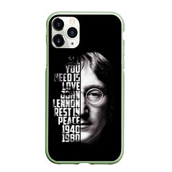 Чехол iPhone 11 Pro матовый Джон Леннон легенда, цвет: 3D-салатовый