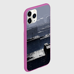 Чехол iPhone 11 Pro матовый Тёмный металлический город будущего, цвет: 3D-фиолетовый — фото 2