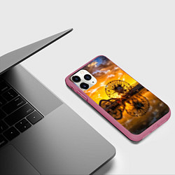 Чехол iPhone 11 Pro матовый Река и парк развлечений, цвет: 3D-малиновый — фото 2