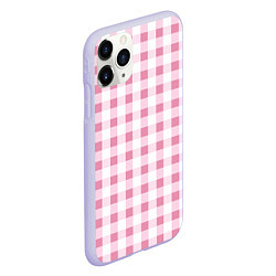 Чехол iPhone 11 Pro матовый Барби-розовый: клетка, цвет: 3D-светло-сиреневый — фото 2